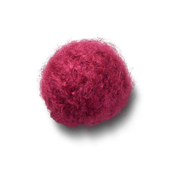 Magenta Faux Mohair Puff
