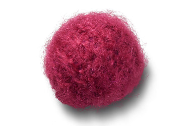 Magenta Faux Mohair Puff