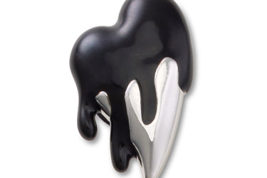 Jibbitz™ Silver And Black Enamel Heart