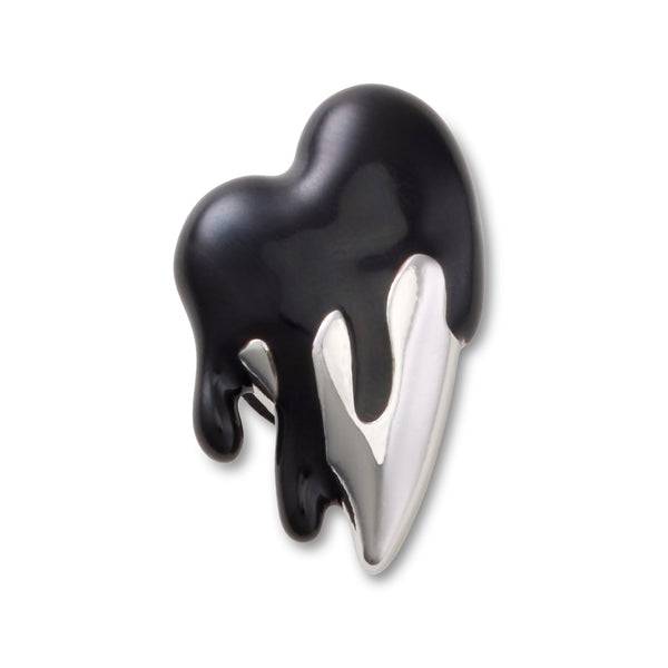 Jibbitz™ Silver And Black Enamel Heart