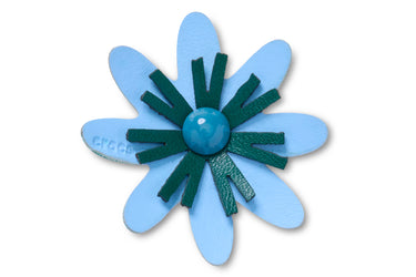 Jibbitz™ Faux Leather Blue Flower