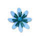 Jibbitz™ Faux Leather Blue Flower
